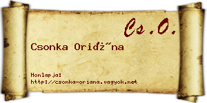 Csonka Oriána névjegykártya